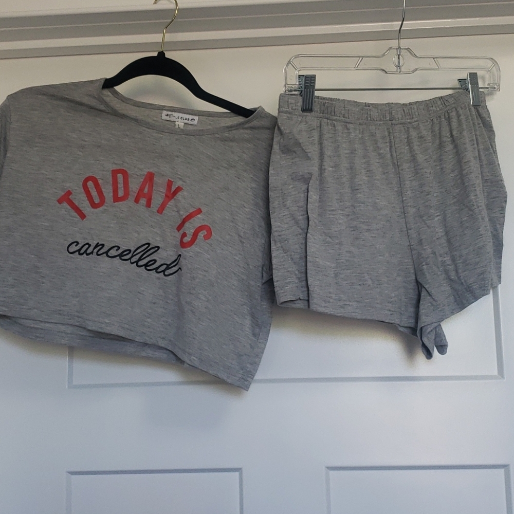 L-Grey Pajama Set